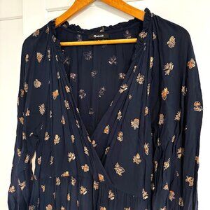 Madewell Challis Long Sleeve Midi Dress